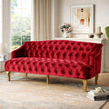 Adelia Modern Glam 3 Seater Tufted Velvet Sofa By Christopher Knight Home