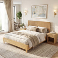 Christopher Knight Home Adelynn Modern Wood Platform Bed With Vertical Slat Headboard No Box Spring Needed