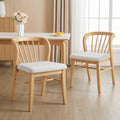 Christopher Knight Home Alden Mid Century Modern Wood Dining Chairs With Upholstered Seat Windsor Style Backrest Set Of 2