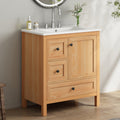 Christopher Knight Home Alder Modern Bathroom Vanity With Ceramic Sink 30 Freestanding Adjustable Shelf Soft Close Storage