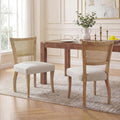 Christopher Knight Home Alma Dining Chair Set Wooden Frame With With Curved Legs Upholstered Seat Rattan Cane Back