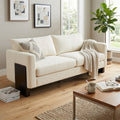 Christopher Knight Home American Modern Fabric Upholstered 3 Seater Sofa With Rubberwood Legs For Living Room Or Office