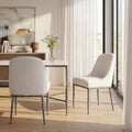 Christopher Knight Home Ameson Modern Upholstered Dining Chairs With Hammered Metal Legs Padded Seat Set Of 2 Set Of 2