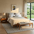 Christopher Knight Home Anthera Modern 3 Piece Bedroom Set Upholstered Wood Platform Bed Two Nightstands With 2 Drawers