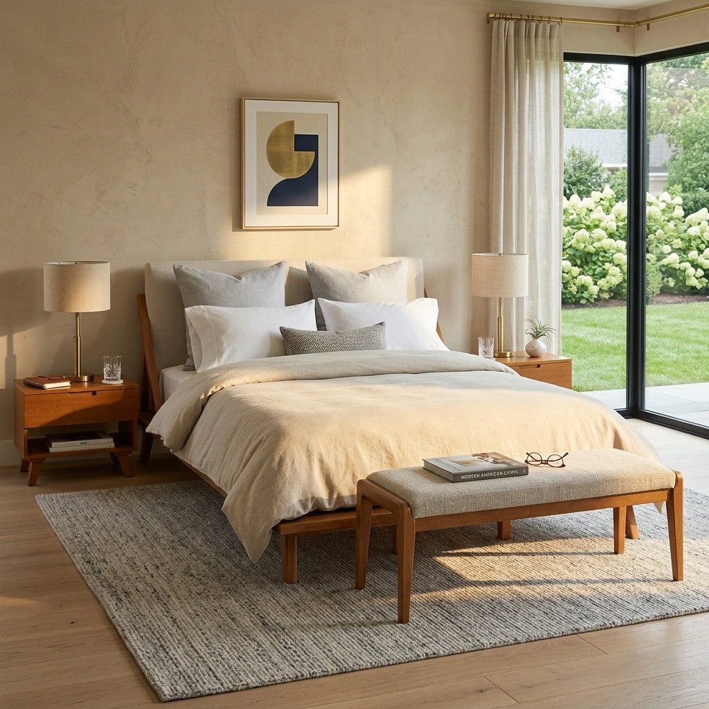 Christopher Knight Home Anthera Modern 3 Piece Bedroom Set Upholstered Wood Platform Bed Two Nightstands With 2 Drawers
