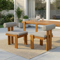 Christopher Knight Home Ardelle Set Of 2 Modern Acacia Wood Outdoor Dining Chair With Round Back Cushions