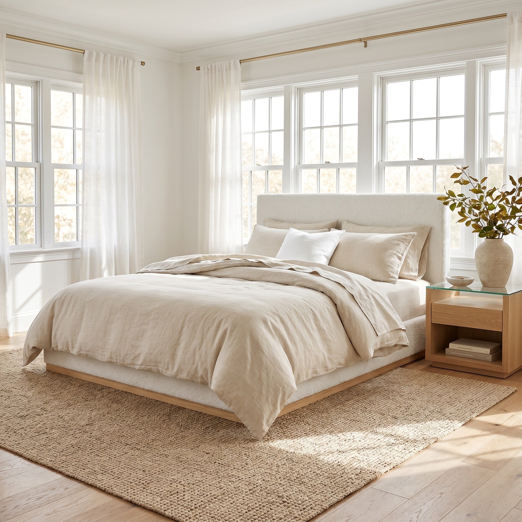 Christopher Knight Home Arden Upholstered Bed Frame In Chenille Fabric With Wooden Base And Quick Assembly