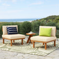 Christopher Knight Home Ardeno Outdoor Acacia Wood Patio Chair With Cushions And Water Repellent Fabric Set Of 2 25.98