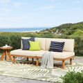 Christopher Knight Home Ardeno Outdoor Acacia Wood Sofa Loveseat With Cushions And Water Repellent Fabric 71.54