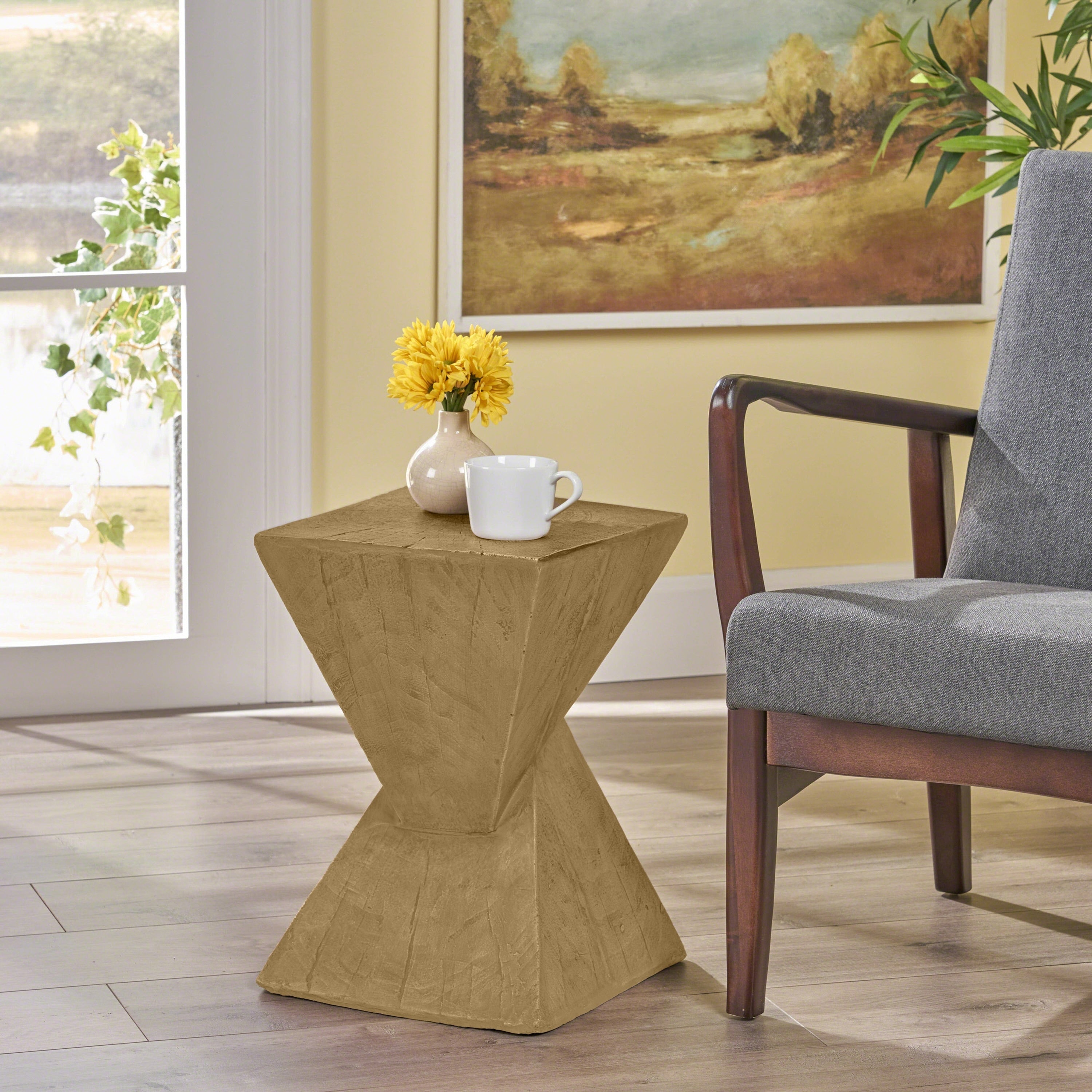 Atlas Light Weight Concrete Side Table By Christopher Knight Home