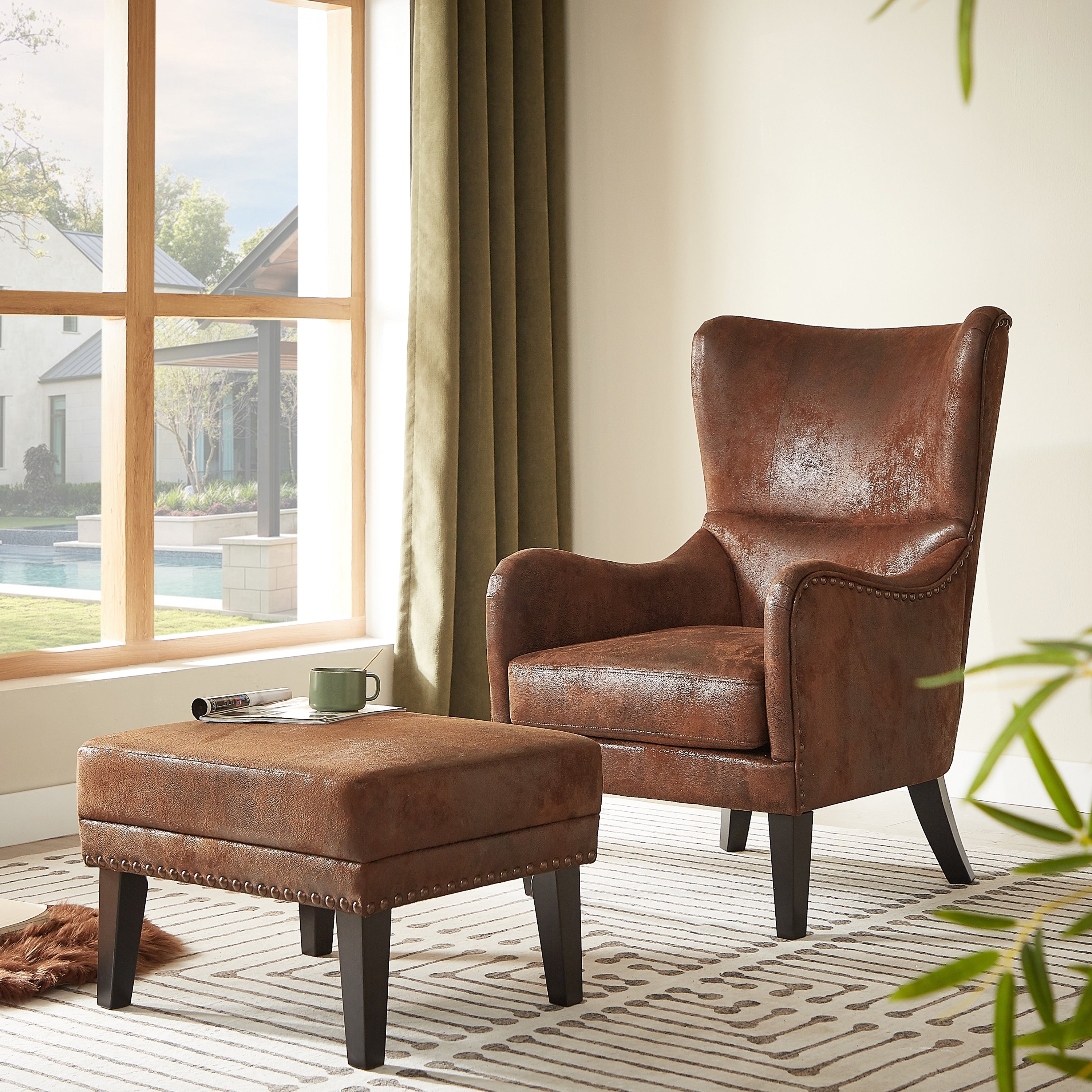 Lorenzo Fabric Studded Club Chair By Christopher Knight Home