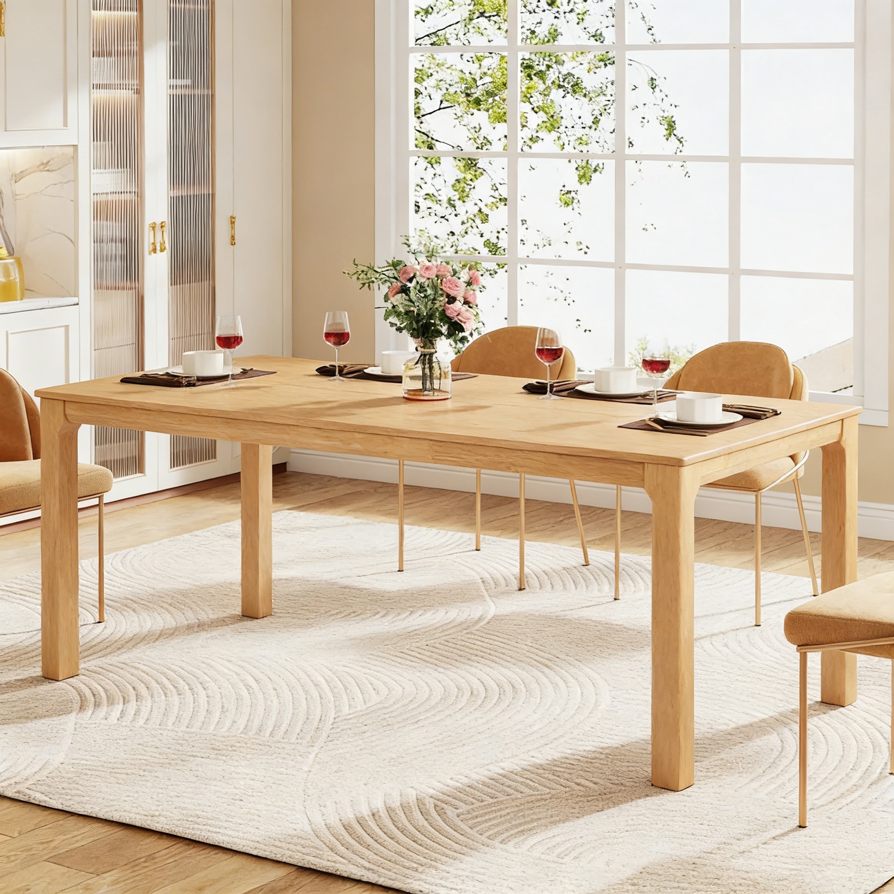 Christopher Knight Home Ave Minimalist Modern 70.28 Wood Rectangular Dining Table For Kitchen Dining Room