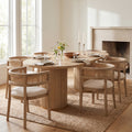 Christopher Knight Home Barrington 7 Piece Oval Dining Set With Fluted Pedestal Table And Rattan Back Dining Chairs
