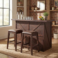 Christopher Knight Home Barrington Rustic Bar Table Cabinet With Open Upper Shelf Wine Rack Glass Storage Functional Use
