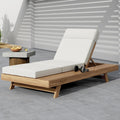 Christopher Knight Home Bellara Modern Outdoor Acacia Wood Adjustable Chaise Lounge With Water Resistant Headrest Cushion