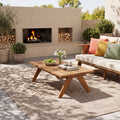Christopher Knight Home Bellgrove Outdoor Coffee Table Acacia Wood With Slatted Tabletop Design