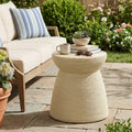 Christopher Knight Home Boho Mgo Sculptural Side Table With Simulated Rattan Weave For Indoor Outdoor D Cor
