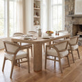 Christopher Knight Home Brighton 7 Piece Fluted Wood Top Dining Set With Dining Table And Upholstered Dining Chairs