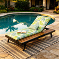 Christopher Knight Home Broadway Outdoor Adjustable Chaise Lounge Acacia Wood Side Surface Water Resistant Cushion