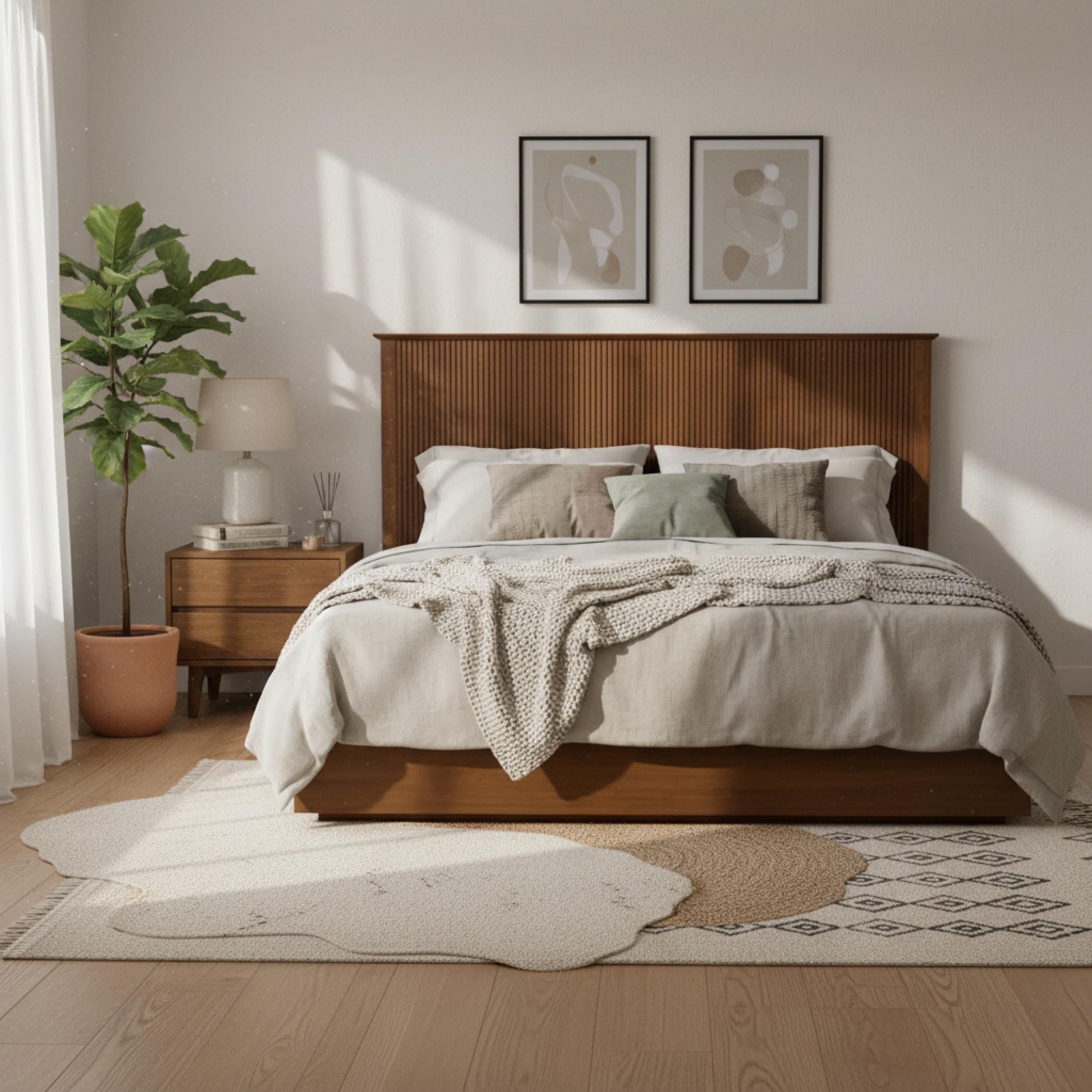 Christopher Knight Home Brookhaven Modern Wooden Panel Bed With Vertical Slat Headboard