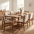 Christopher Knight Home Brookhaven Wood Top Dining Set With Natural Rectangle Dining Table And Upholstered Chairs