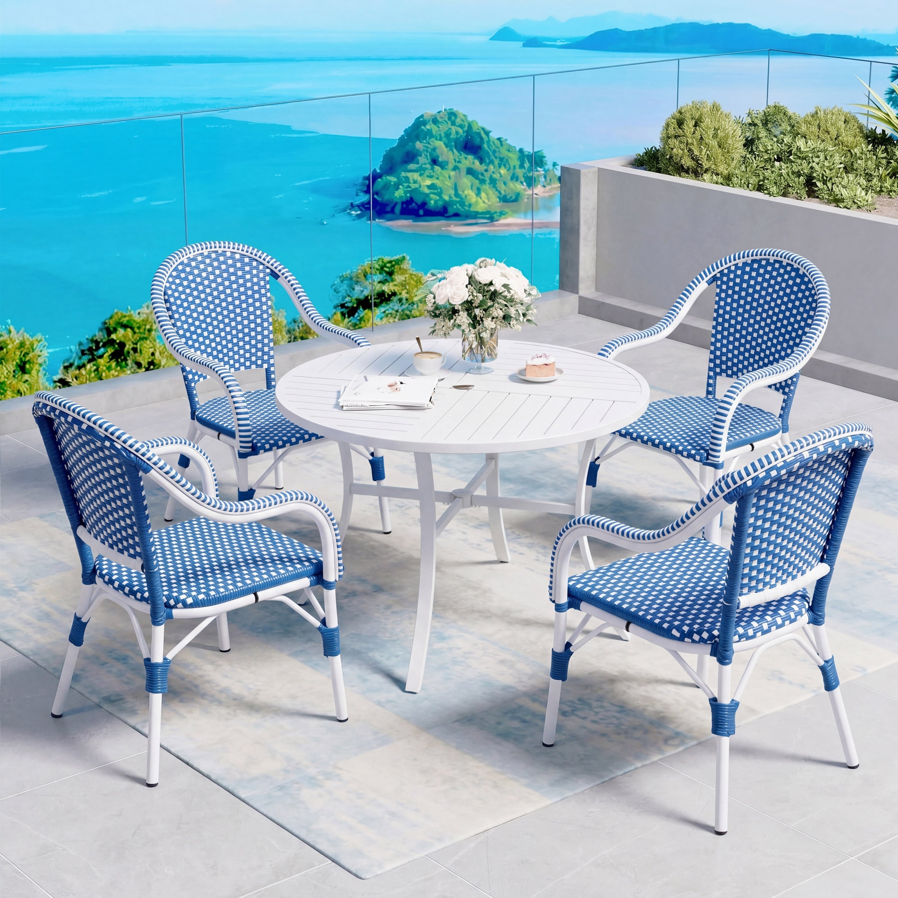 Christopher Knight Home Caf Breeze Outdoor Pe Wicker Dining Armchair With Aluminum Frame