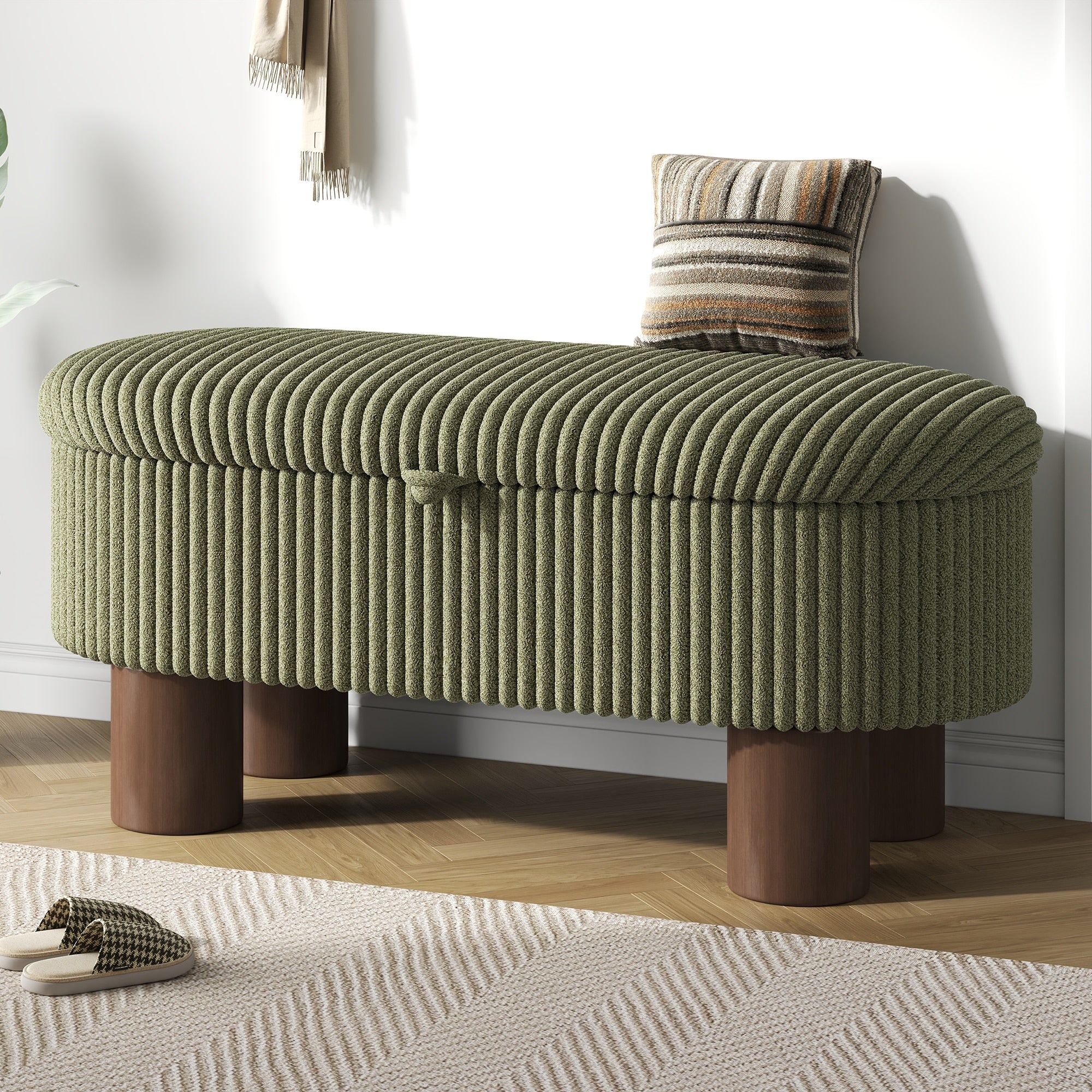 Christopher Knight Home Caldrin Modern Storage Upholstered Ottoman Bench With Hidden Storage