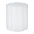 Christopher Knight Home Calera Modern Outdoor Magnesium Oxide Side Table Sculptural Cylindrical Design High Gloss Finish