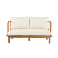 Christopher Knight Home Canape Modern Outdoor Acacia Wood Loveseat With Water Resistant Cushions
