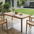 Christopher Knight Home Cascade 74.02 Outdoor Acacia Wood Rectangular Dining Table For 4 6 Person Seat