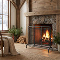 Christopher Knight Home Celeste Mid Century Modern Iron Fireplace Screen With Industrial Water Pipe Design 36 W X 29 H