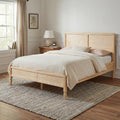 Christopher Knight Home Classic Wooden Platform Bed Frame With Panel Headboard Wooden Slat Support And Under Bed Storage
