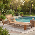 Christopher Knight Home Delacroix Acacia Wood Outdoor Chaise Lounge With With Adjustable Backrest Handwoven Rope Accents