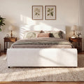 Christopher Knight Home Delmar Boucle Upholstered Platform Bed With Curved Headboard Footboard No Box Spring Needed