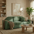 Christopher Knight Home Dover Modern 84.7 Chenille Upholstered 3 Seater Sofa With Removable Curved Backrest Cushion