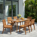 Christopher Knight Home Echo Outdoor 7 Piece Dining Set With 59 Wooden Table And 6 Dining Chairs