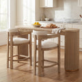 Christopher Knight Home Egan Contemporary 3 Piece Counter Height Dining Set With Curved Upholstered Back Stools And Bar Table