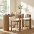 Christopher Knight Home Egan Contemporary 3 Piece Counter Height Dining Set With Upholstered Back Stools And Curved Bar Table
