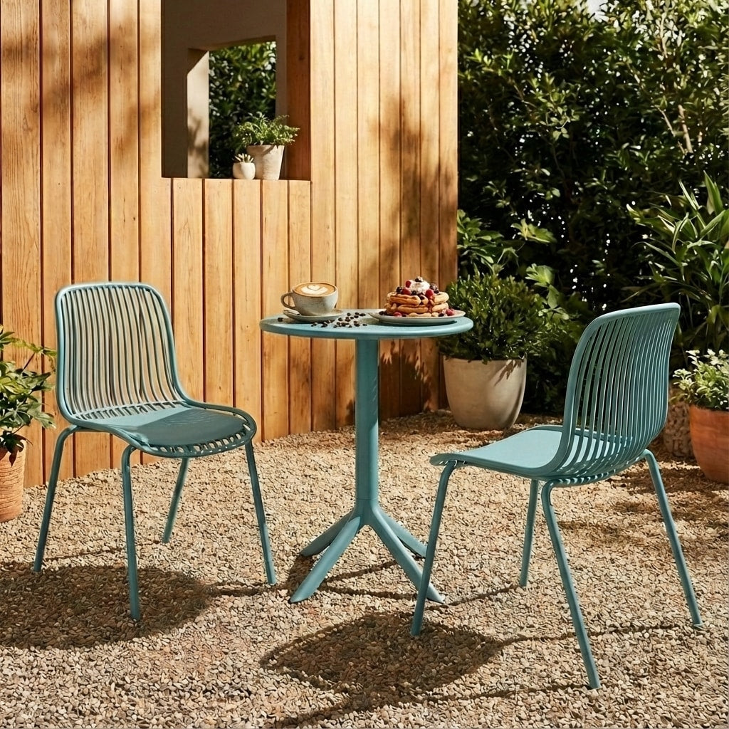 Christopher Knight Home Eldred Modern 3 Piece Outdoor Indoor Patio Bistro Set With Dining Chairs Compact Round Bistro Table