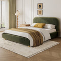 Christopher Knight Home Eleanor Boucle Fabric Upholstered Platform Bed With Curve Shaped Design