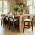 Christopher Knight Home Eli Classic Wooden Upholstered Bar Stool With Padded Seat And Backrest