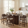 Christopher Knight Home Ella Modern 5 Piece Dining Set With Upholstered Rattan Back Counter Stools 63.00 Pedestal Table