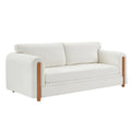 Christopher Knight Home Ellis Modern 3 Seater Sofa With Soft Chenille Upholstered Wooden Legs Sculptural Armrest Design