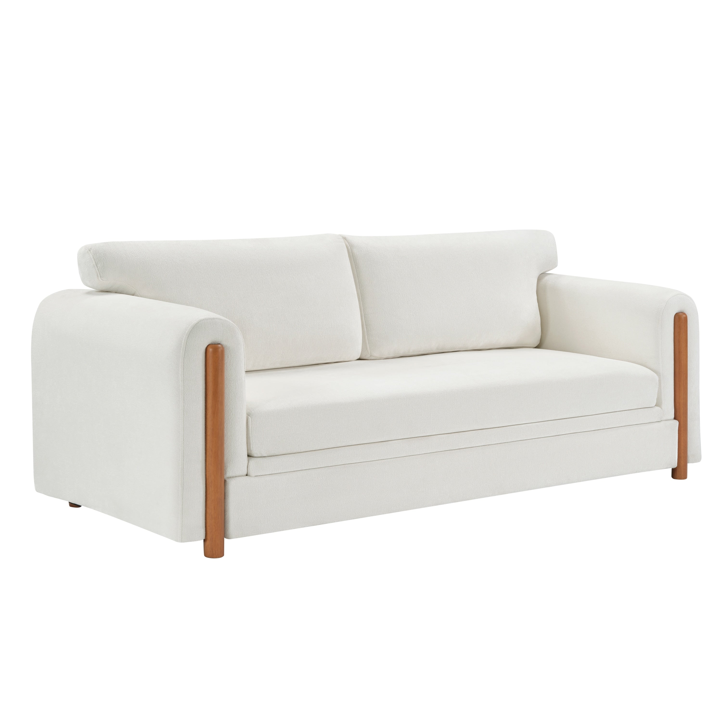 Christopher Knight Home Ellis Modern 3 Seater Sofa With Soft Chenille Upholstered Wooden Legs Sculptural Armrest Design