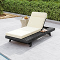 Christopher Knight Home Elmont Outdoor Acacia Wood Adjustable Chaise Lounge With Water Resistant Cushions Headrest Cushion
