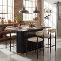Christopher Knight Home Elmore Mid Century 5 Piece Dining Set With Upholstered Counter Stools 63.00 Pedestal Counter Table
