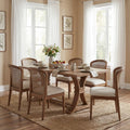 Christopher Knight Home Farmhouse 7 Piece Dining Set With Wood Upholstered Chairs