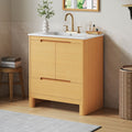Christopher Knight Home Harlow Modern 30 Bathroom Vanity With Ceramic Sink Soft Close Doors Drawer Adjustable Shelf
