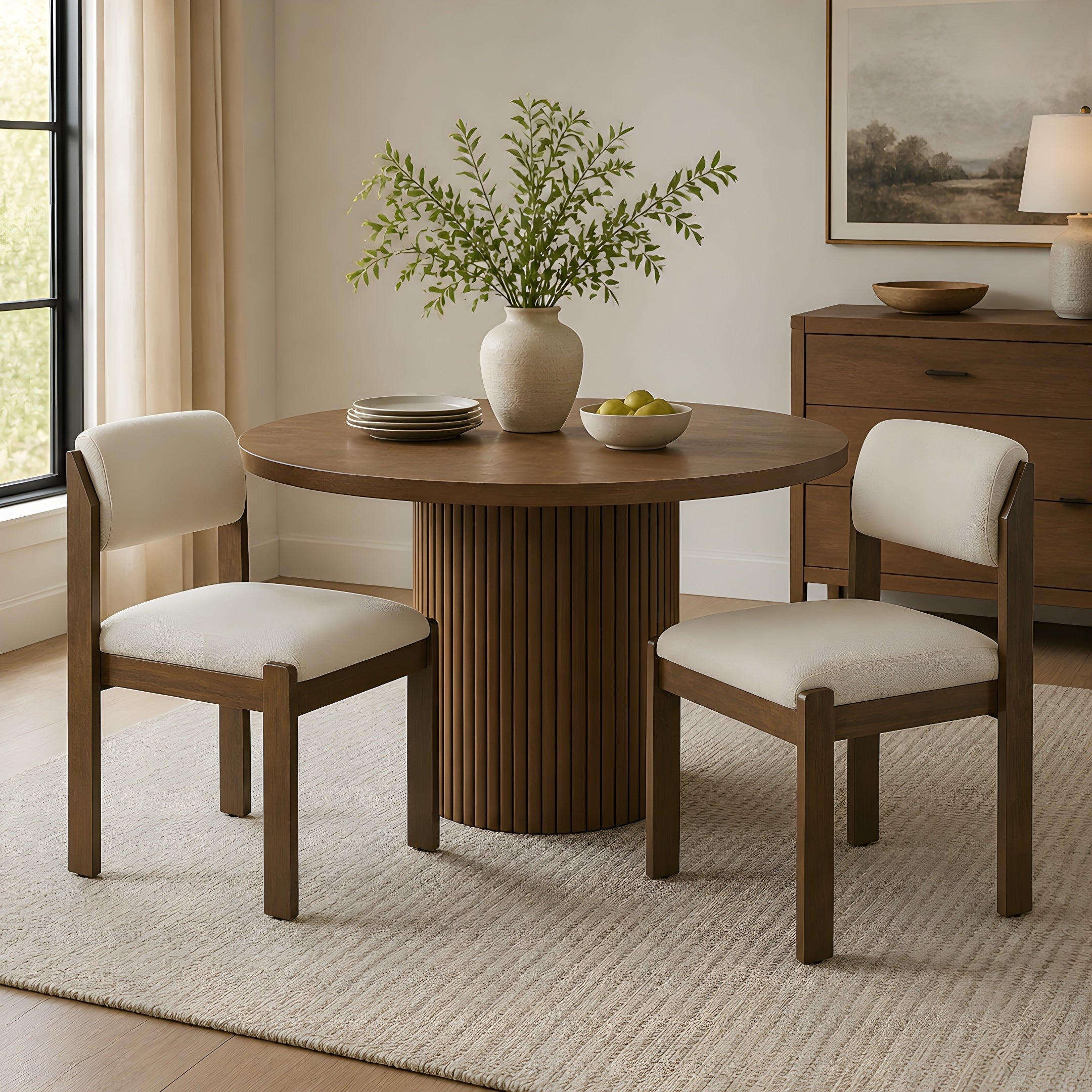 Christopher Knight Home Harlow Modern Set Of 2 Dining Chairs With Twill Upholstered Seating Wood Frame And Curved Backrest