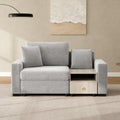 Christopher Knight Home Havencrest 63.2 Modern Upholstered Modular Sofa Chair With Storage Armrest Center Console